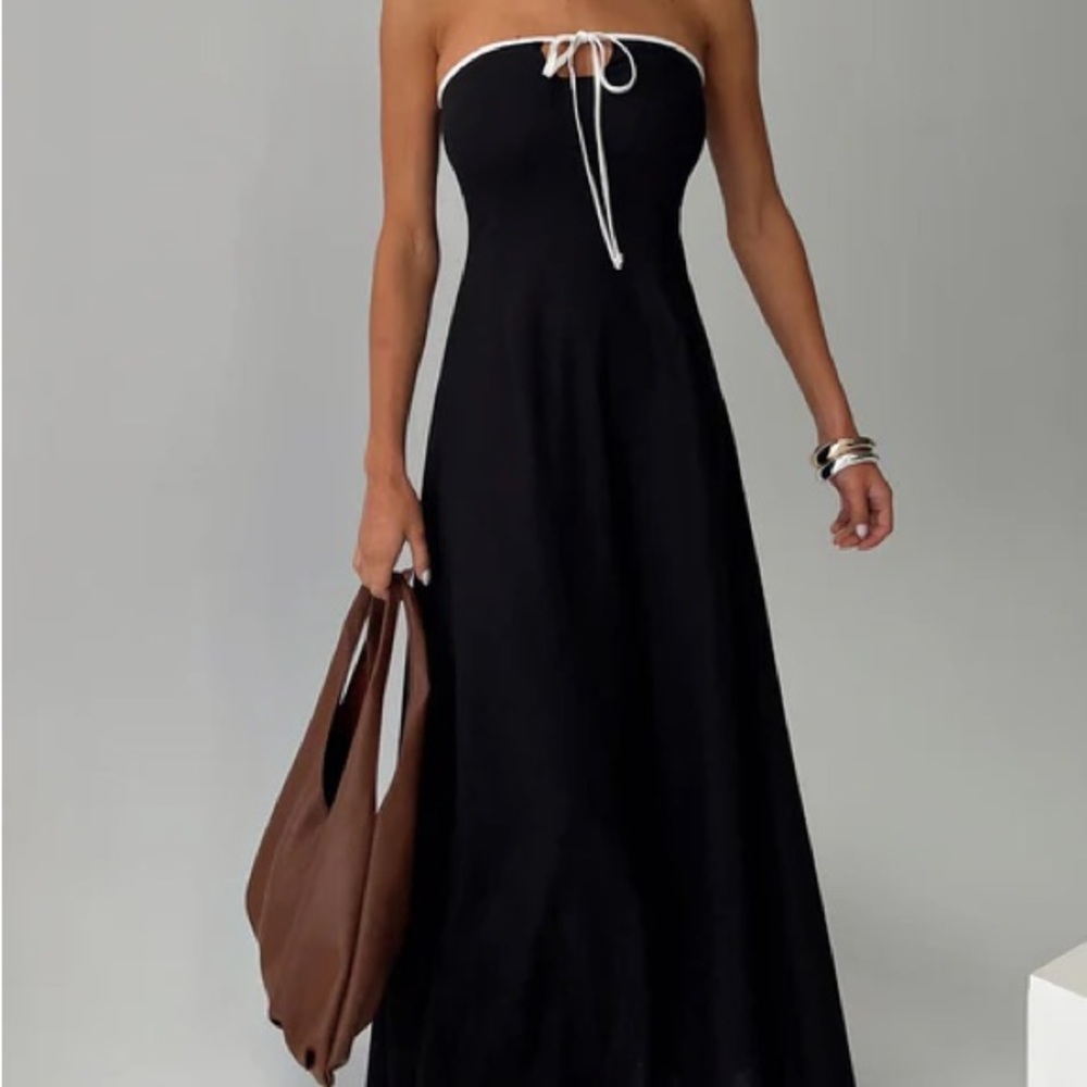 Princess Polly Bijou Strapless Maxi Dress Black